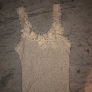 White Bow Tie Tank Top